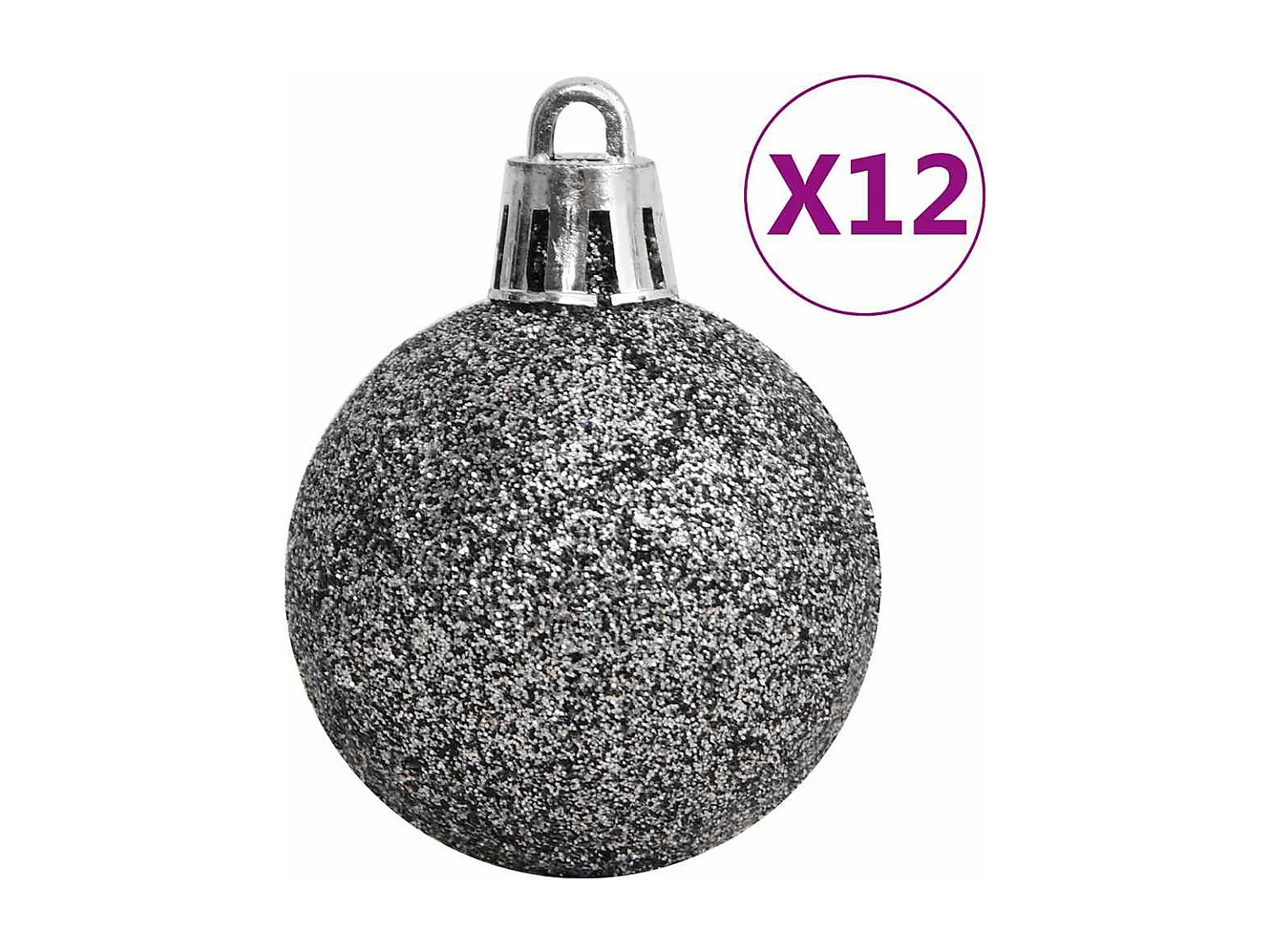 Ensemble de boules de Noël 111 pièces blanc et gris polystyrène