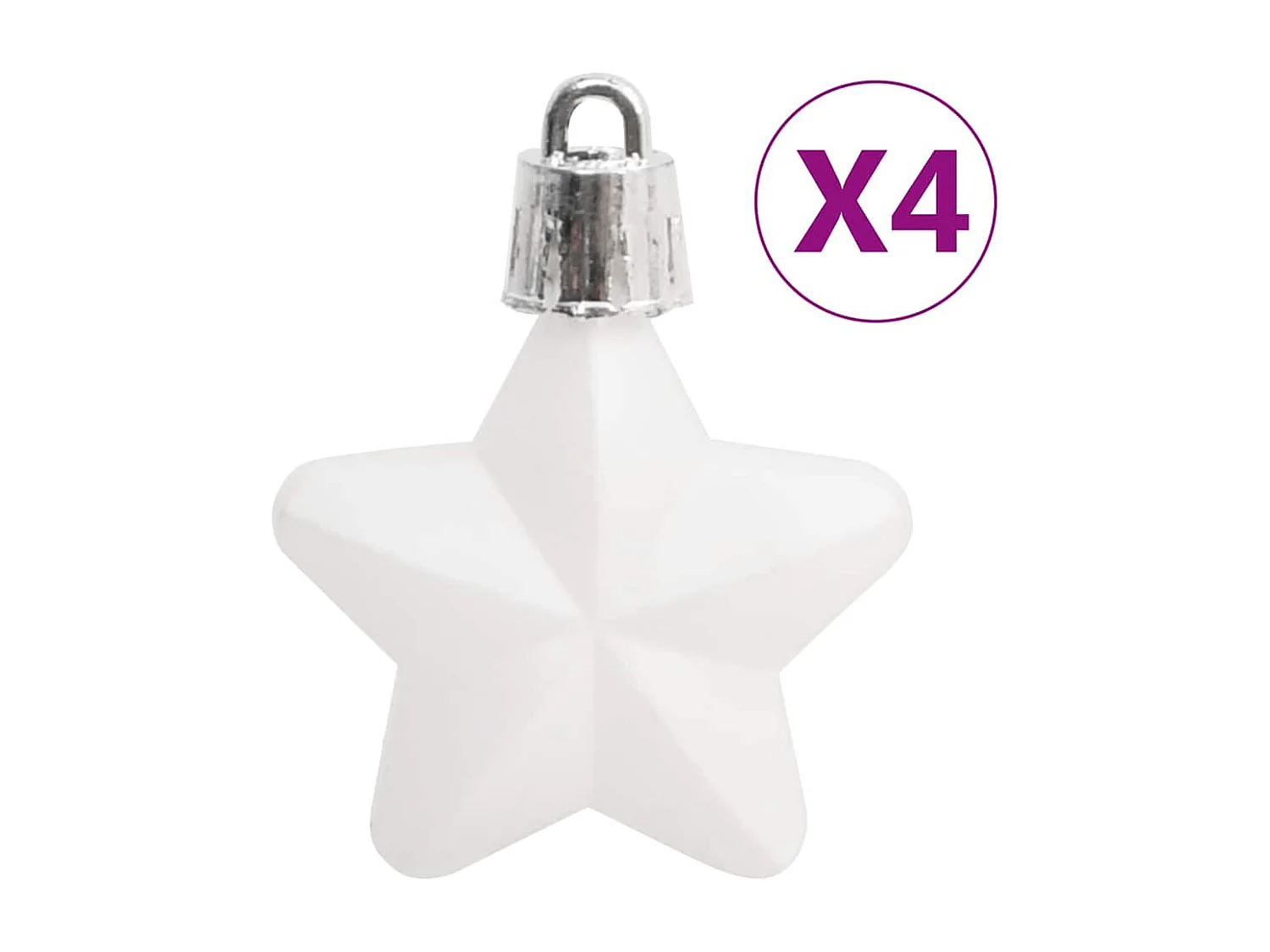 Ensemble de boules de Noël 111 pièces blanc et gris polystyrène