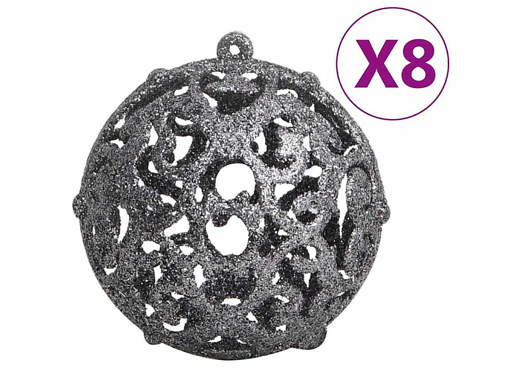 Ensemble de boules de Noël 111 pièces blanc et gris polystyrène