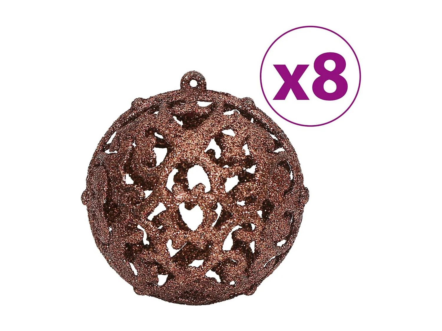 Kerstballen 100 st 3/4/6 cm bruin