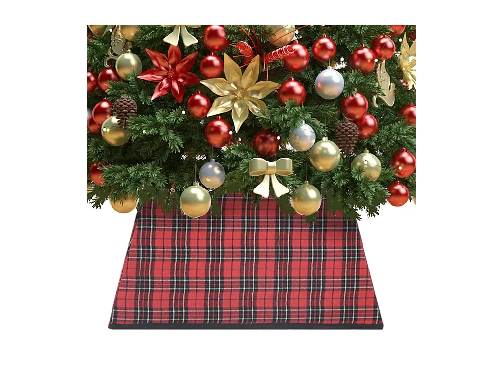 Saia para árvore de Natal 48x48x25 cm vermelho e preto