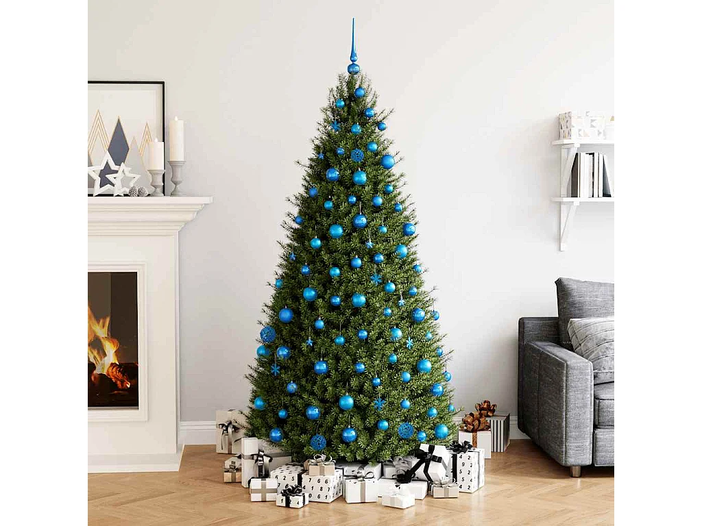 Juego de bolas de Navidad 111 pzas poliestireno azul