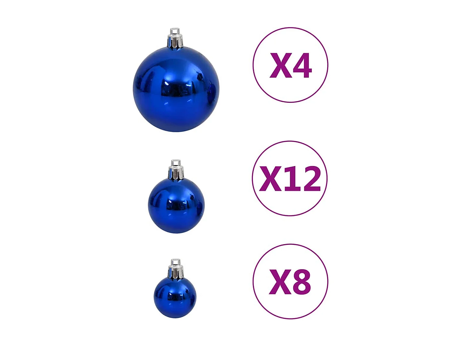 Juego de bolas de Navidad 111 pzas poliestireno azul