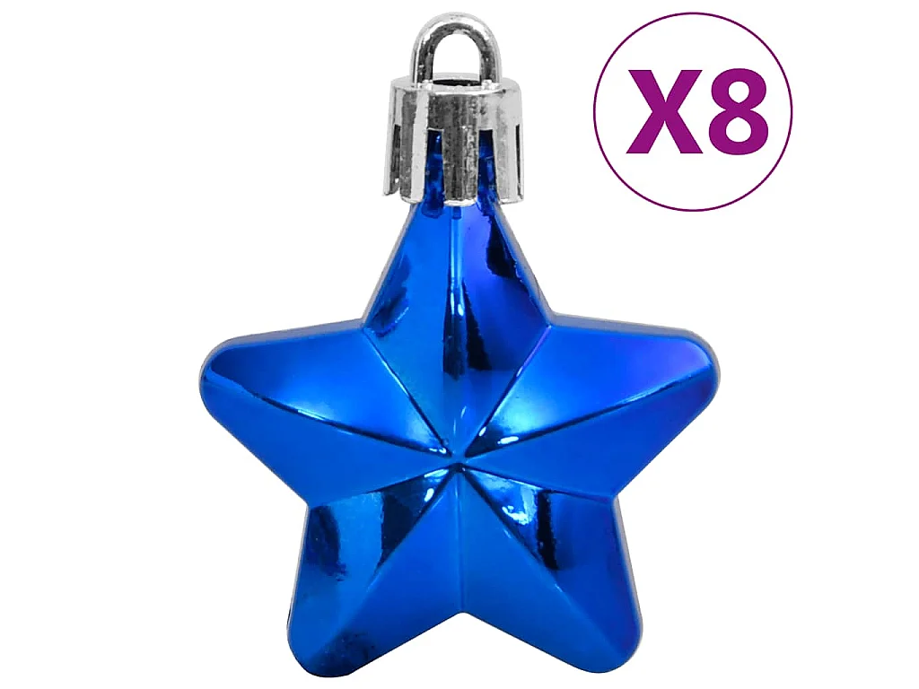 Ensemble de boules de Noël 111 pièces bleu polystyrène