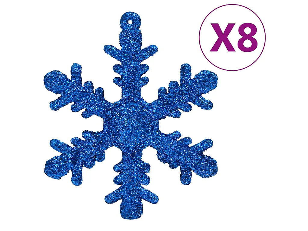 Ensemble de boules de Noël 111 pièces bleu polystyrène