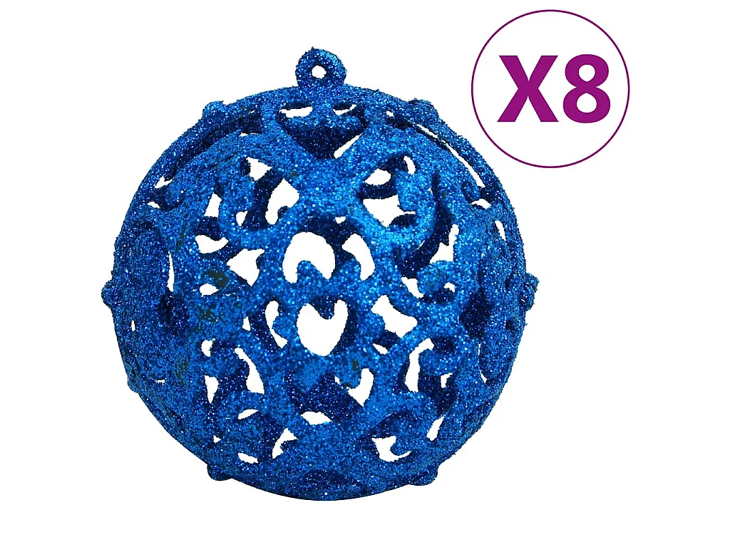 Ensemble de boules de Noël 111 pièces bleu polystyrène
