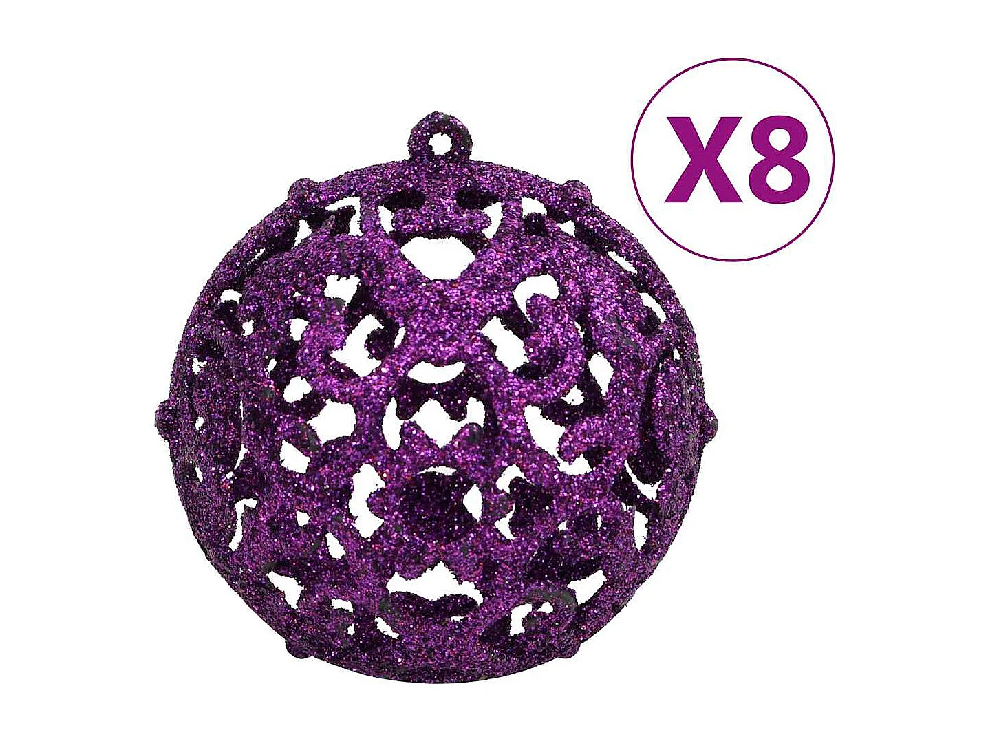 Ensemble de boules de Noël 111 pièces violet polystyrène