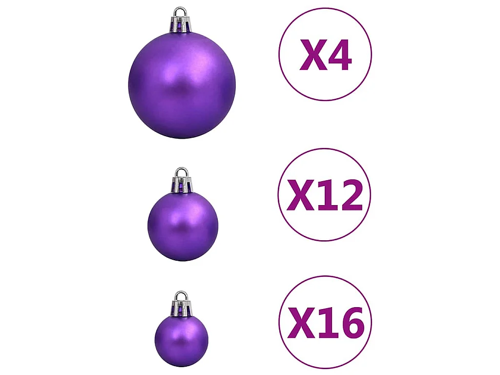 111-delige Kerstballenset polystyreen paars