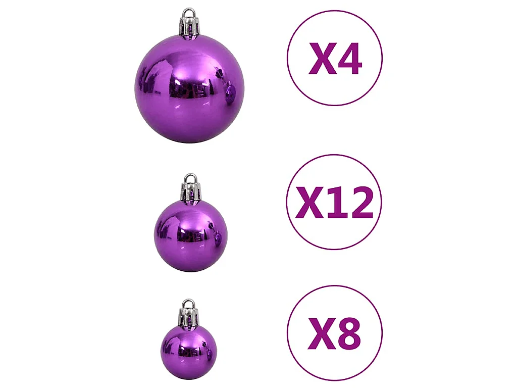 111-delige Kerstballenset polystyreen paars