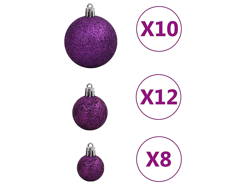111-delige Kerstballenset polystyreen paars