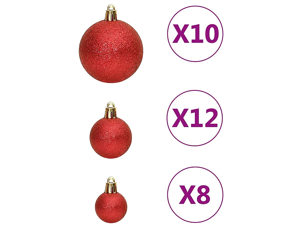 Juego de bolas de Navidad 111 pzas poliestireno rojo