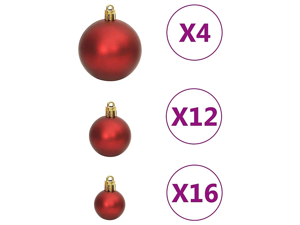 Juego de bolas de Navidad 111 pzas poliestireno rojo