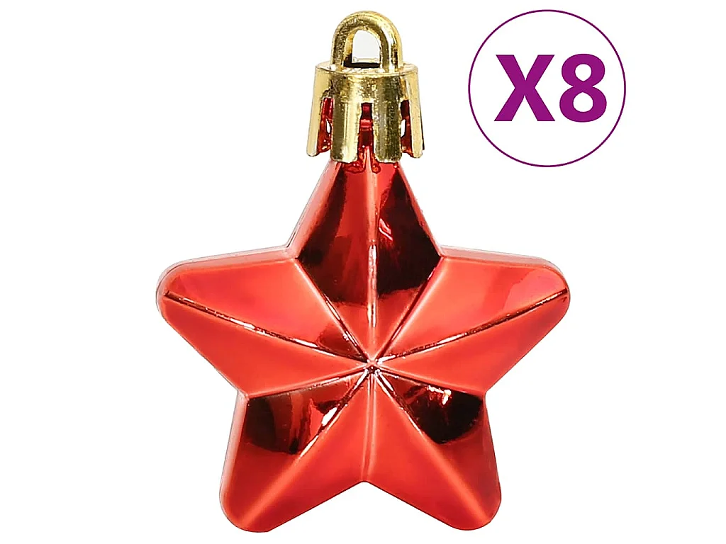 Juego de bolas de Navidad 111 pzas poliestireno rojo