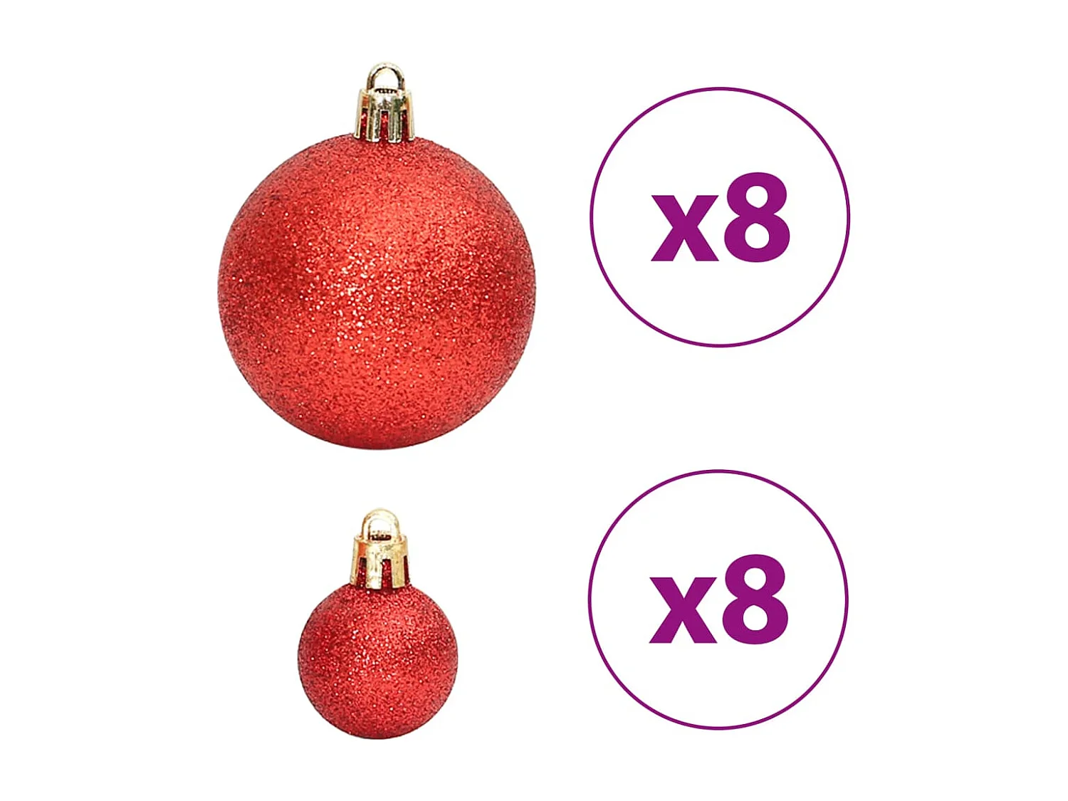Kerstballen 100 st 3/4/6 cm goudkleurig en wijnrood