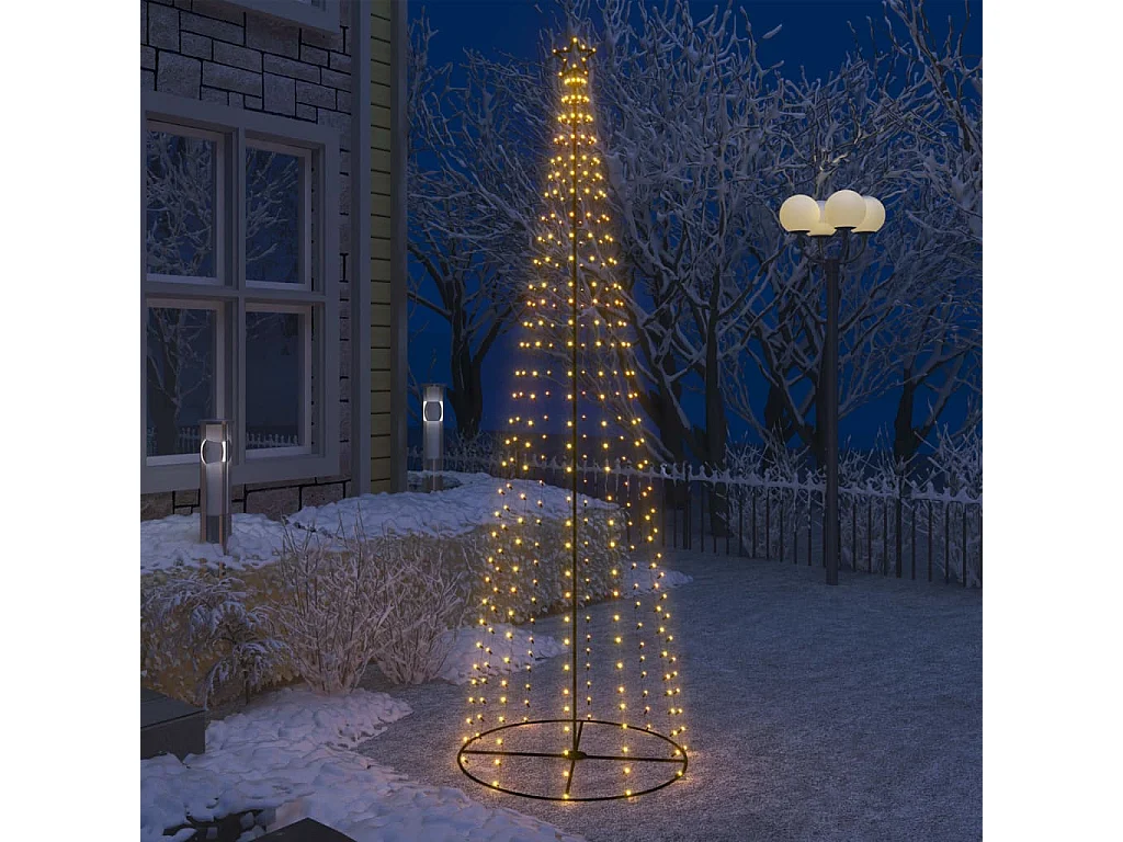 Arbre de Noël cône 330 LED blanc chaud décoration 100x300 cm