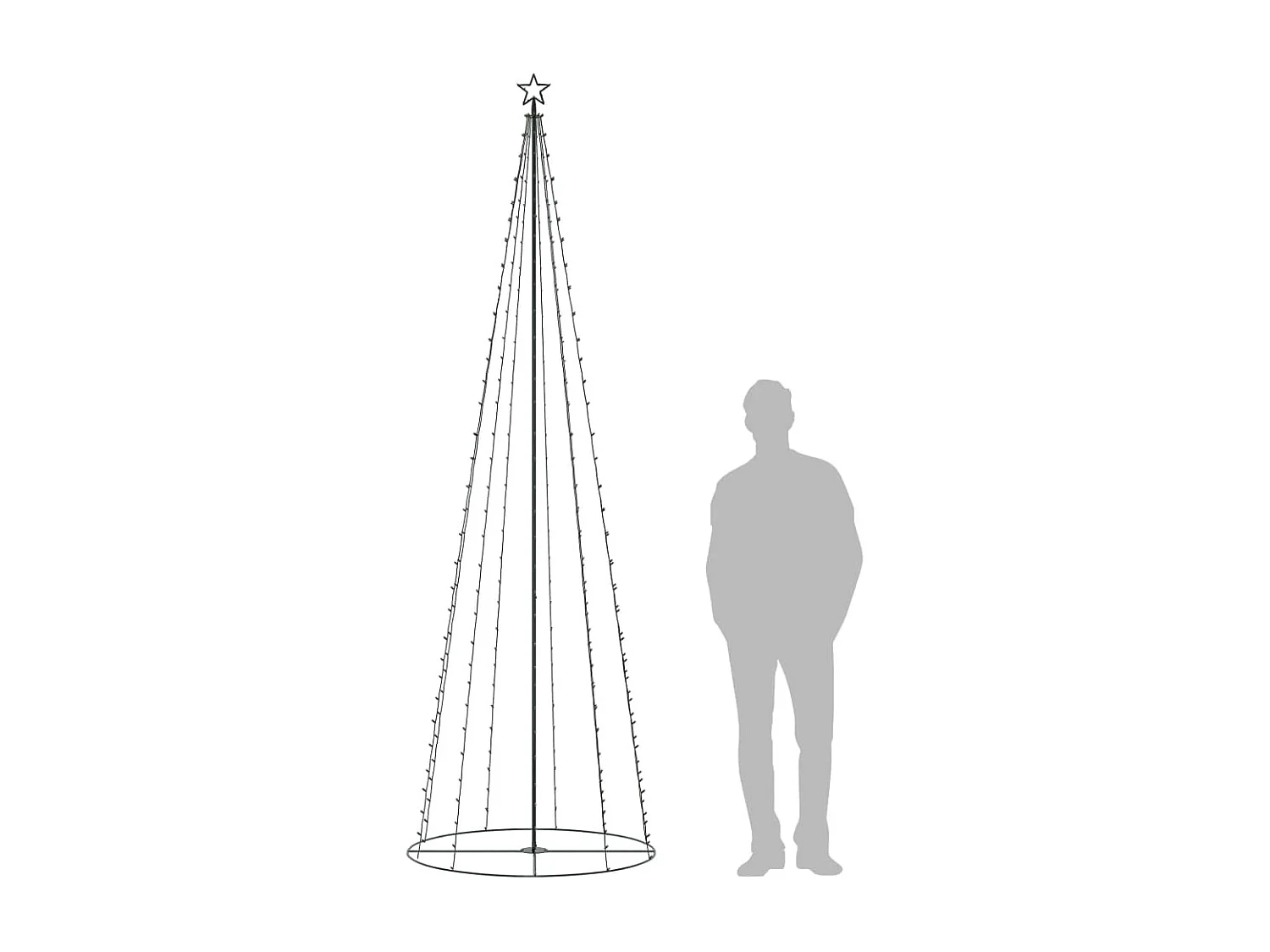 Arbre de Noël cône 330 LED blanc chaud décoration 100x300 cm