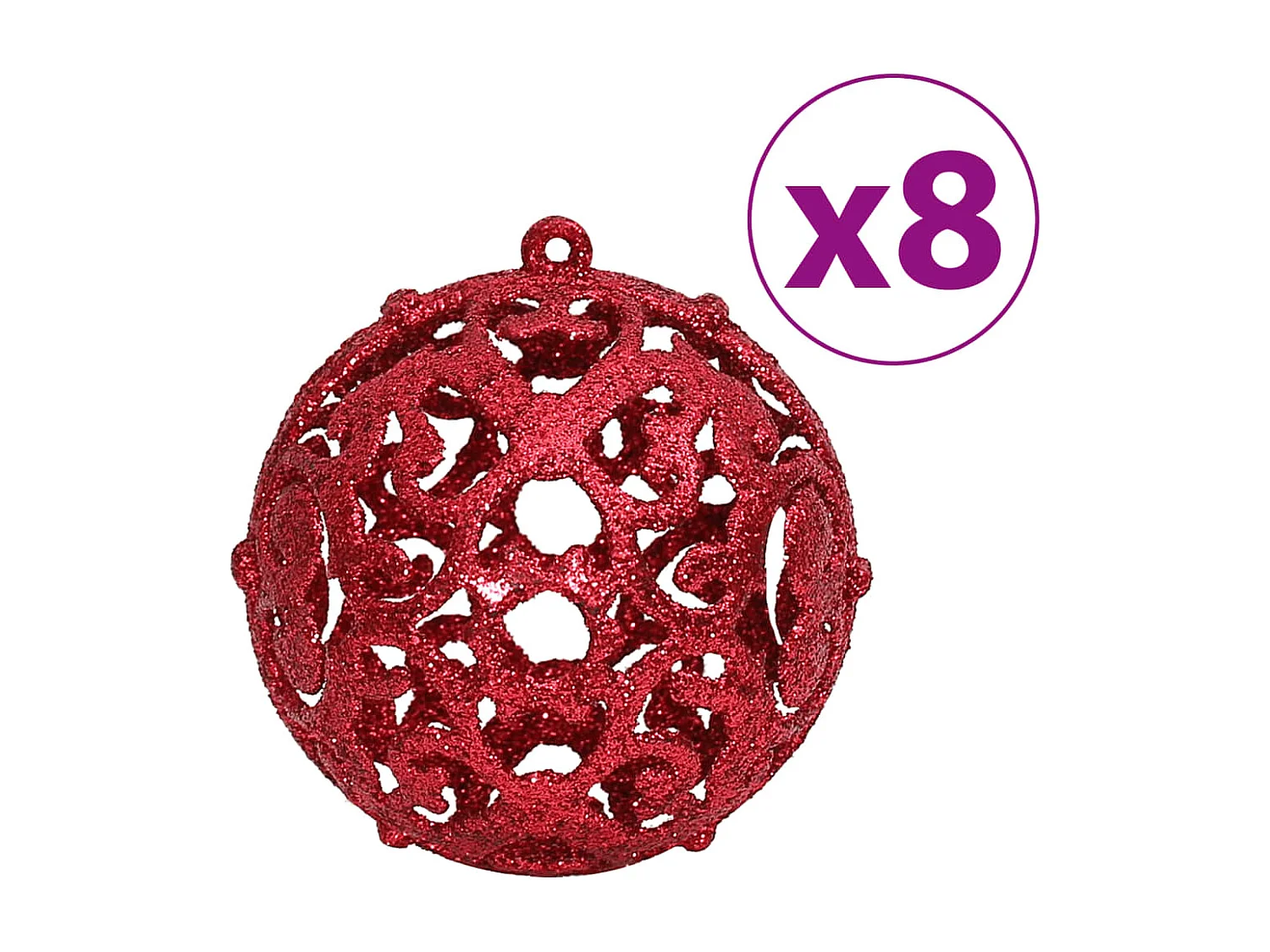 Kerstballen 100 st 3/4/6 cm wijnrood