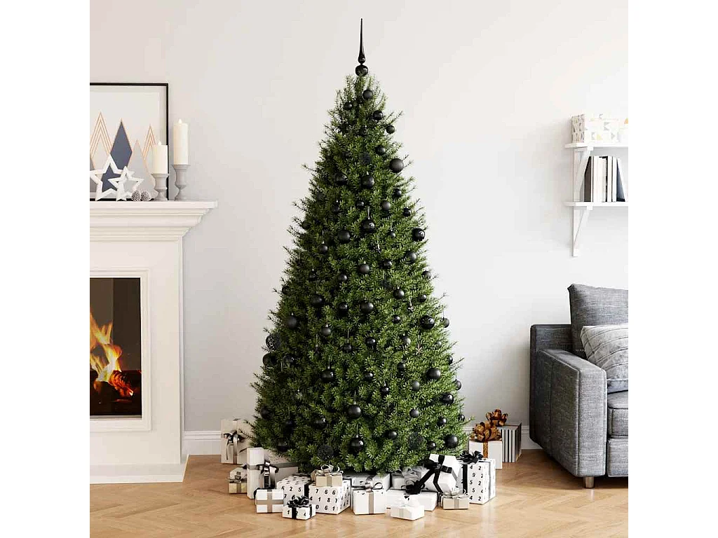 111-tlg. Weihnachtskugel-Set Schwarz Polystyrol