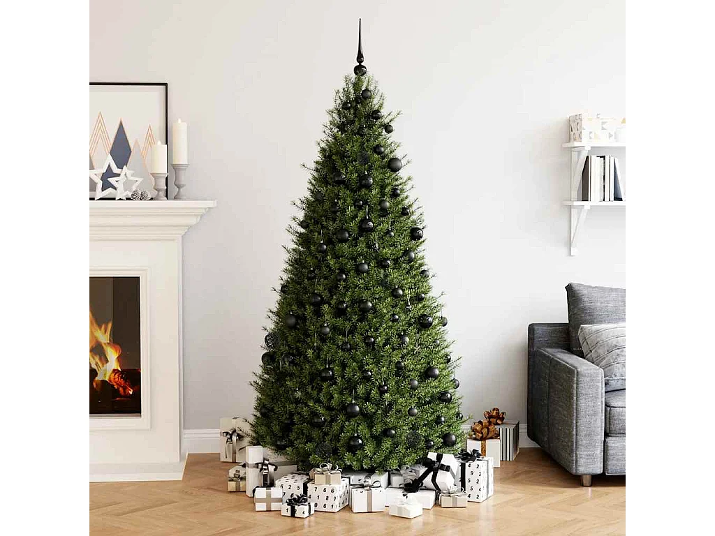 Ensemble de boules de Noël 111 pièces noir polystyrène