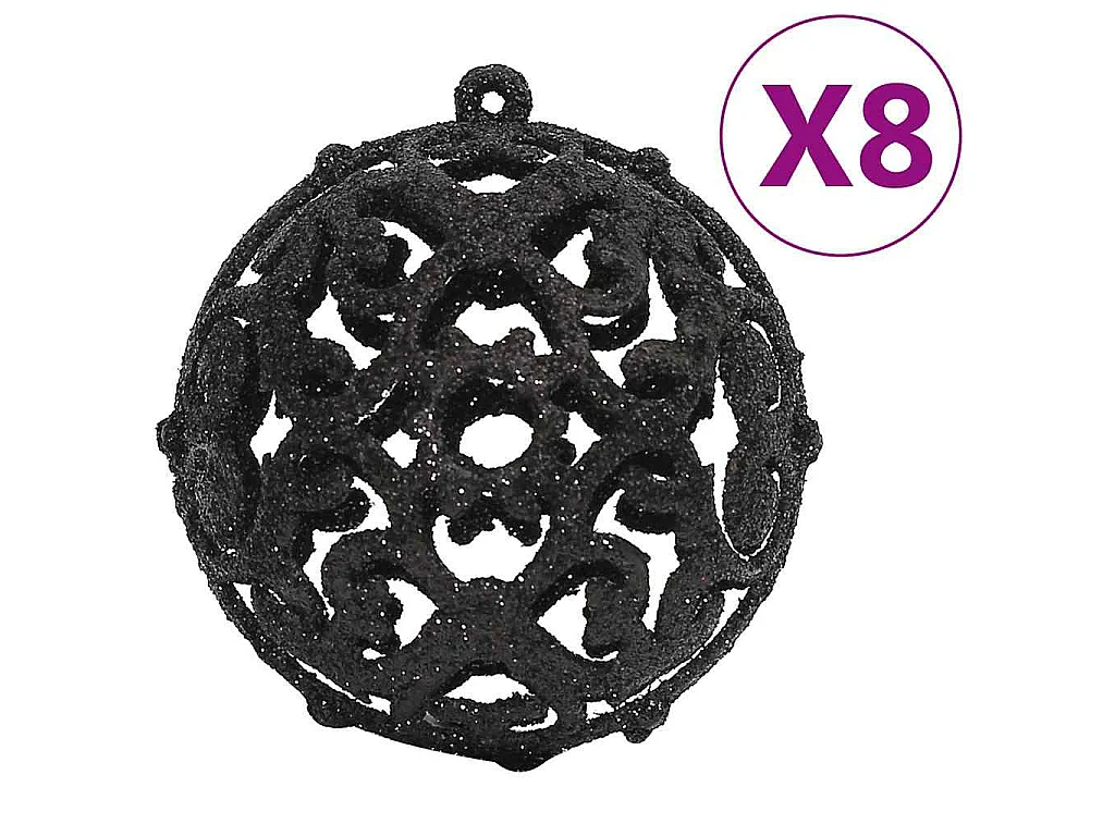 Ensemble de boules de Noël 111 pièces noir polystyrène