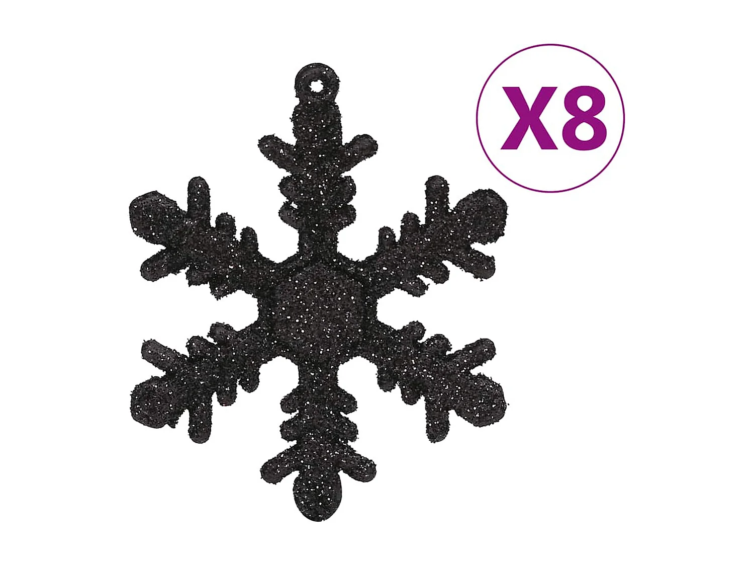 Ensemble de boules de Noël 111 pièces noir polystyrène
