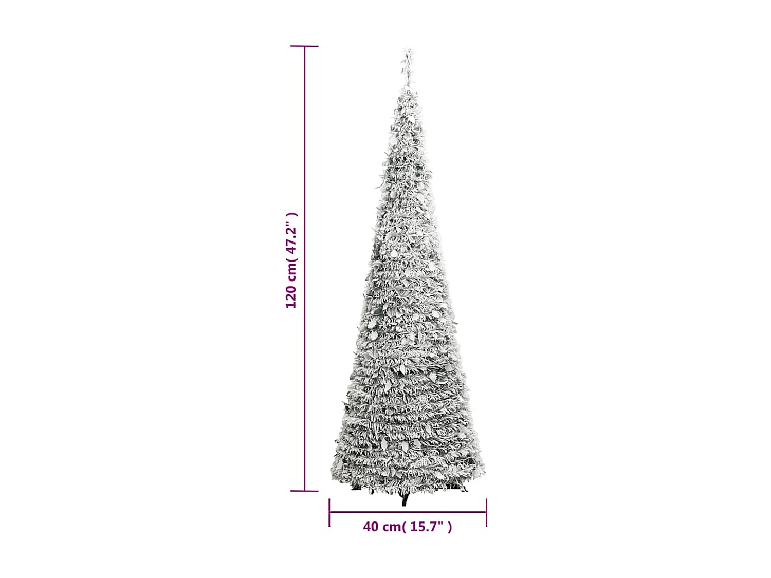 Sapin de Noël artificiel escamotable neige floquée 50 LED 120cm