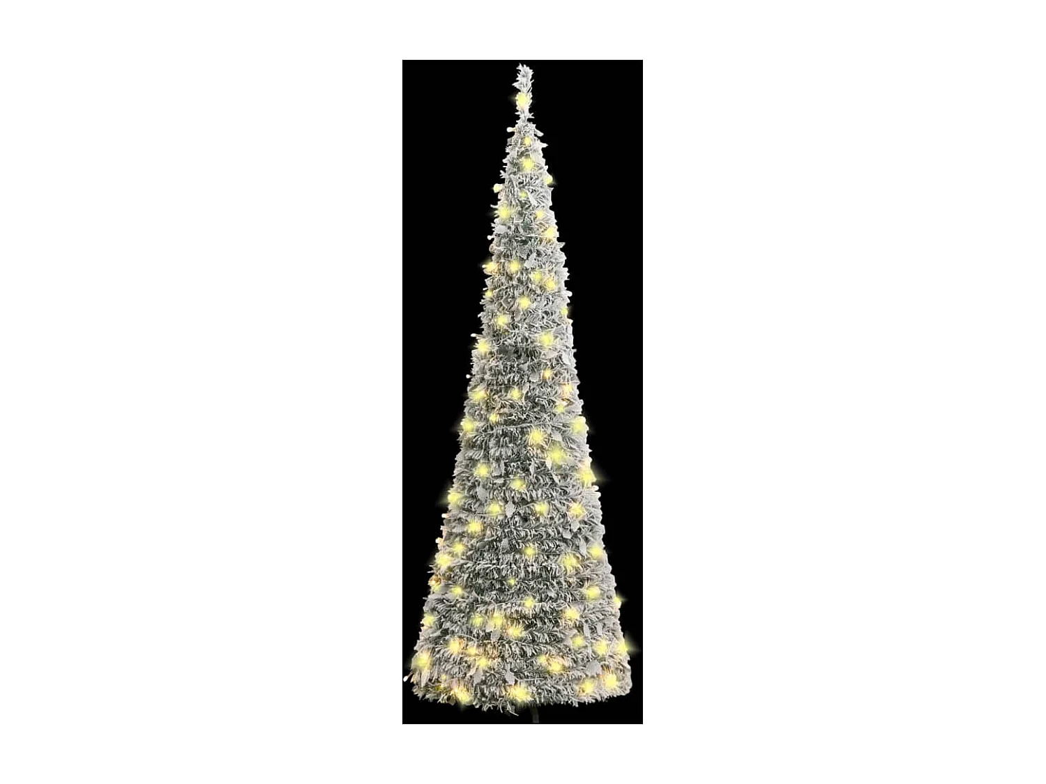Sapin de Noël artificiel escamotable neige floquée 50 LED 120cm