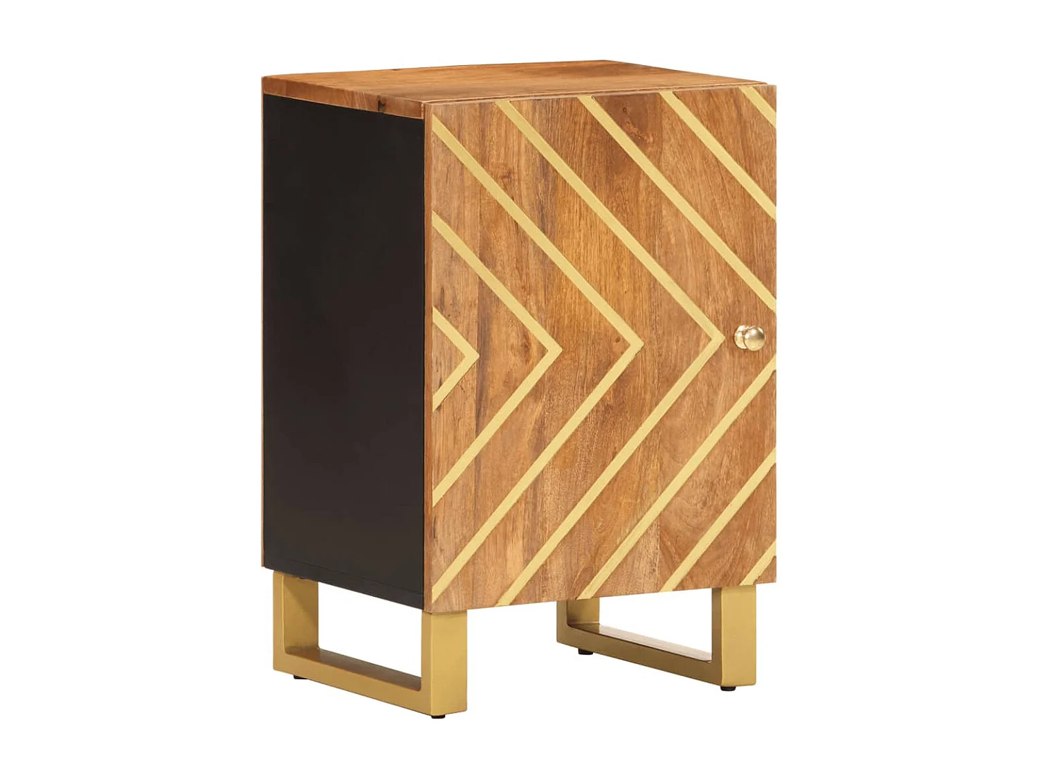 Ensemble d'armoires de bain 4 pcs marron noir bois de manguier