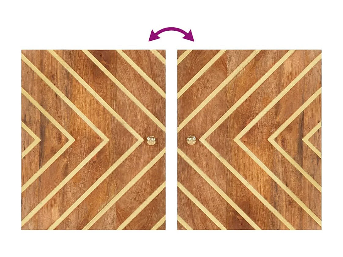 Ensemble d'armoires de bain 4 pcs marron noir bois de manguier