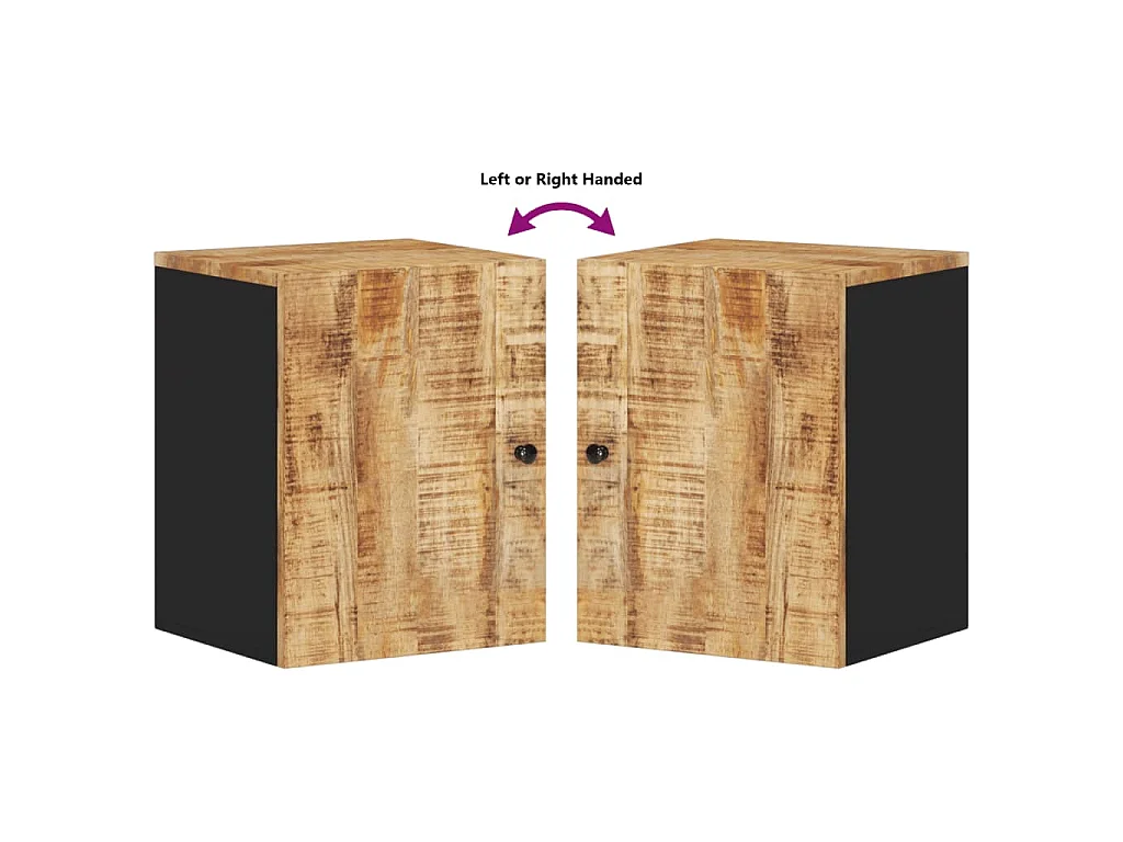 Armoire de salle de bain murale 38x33x48cm bois massif manguier