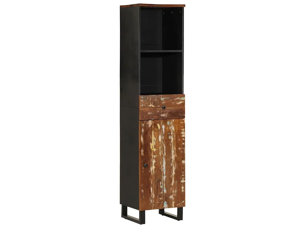 Badschrank 38x33x160 cm Altholz Massivholz