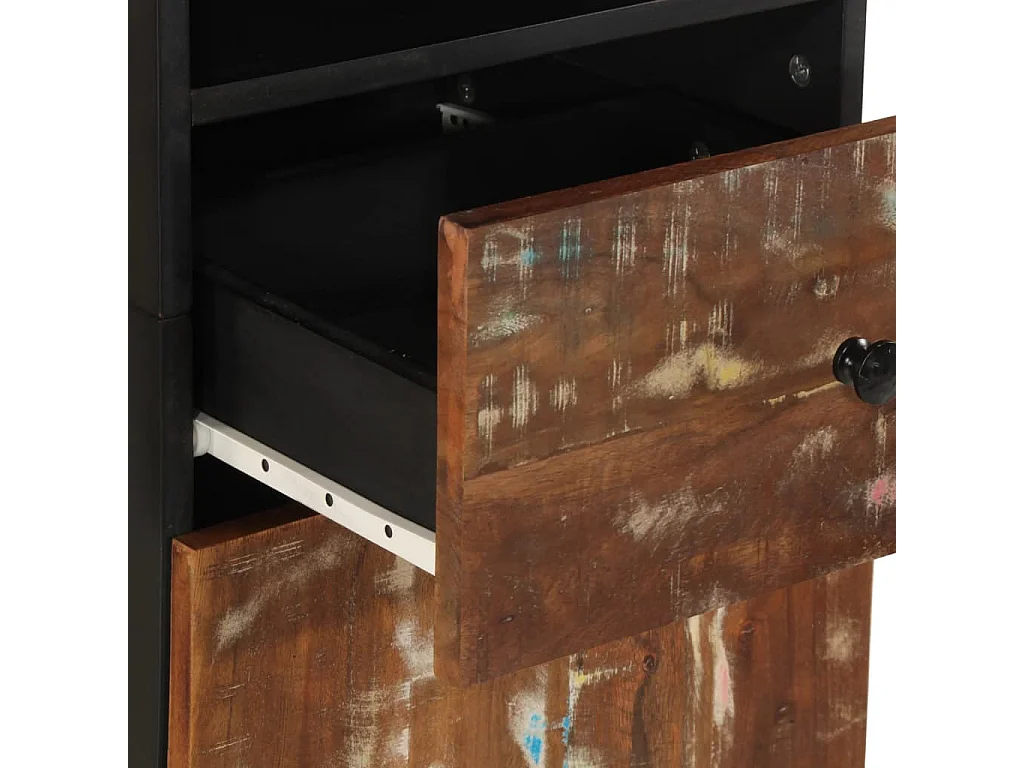 Badschrank 38x33x160 cm Altholz Massivholz