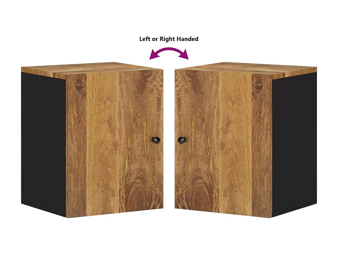 Badkamerwandkast 38x33x48 cm massief mangohout