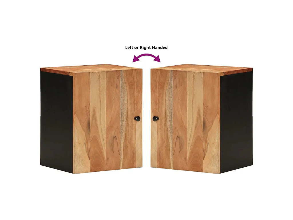 Mobile da Bagno a Parete 38x33x48cm in Legno Massello di Acacia