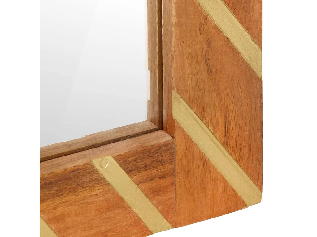 2-tlg. Badschrank-Set Braun und Schwarz Massivholz Mango