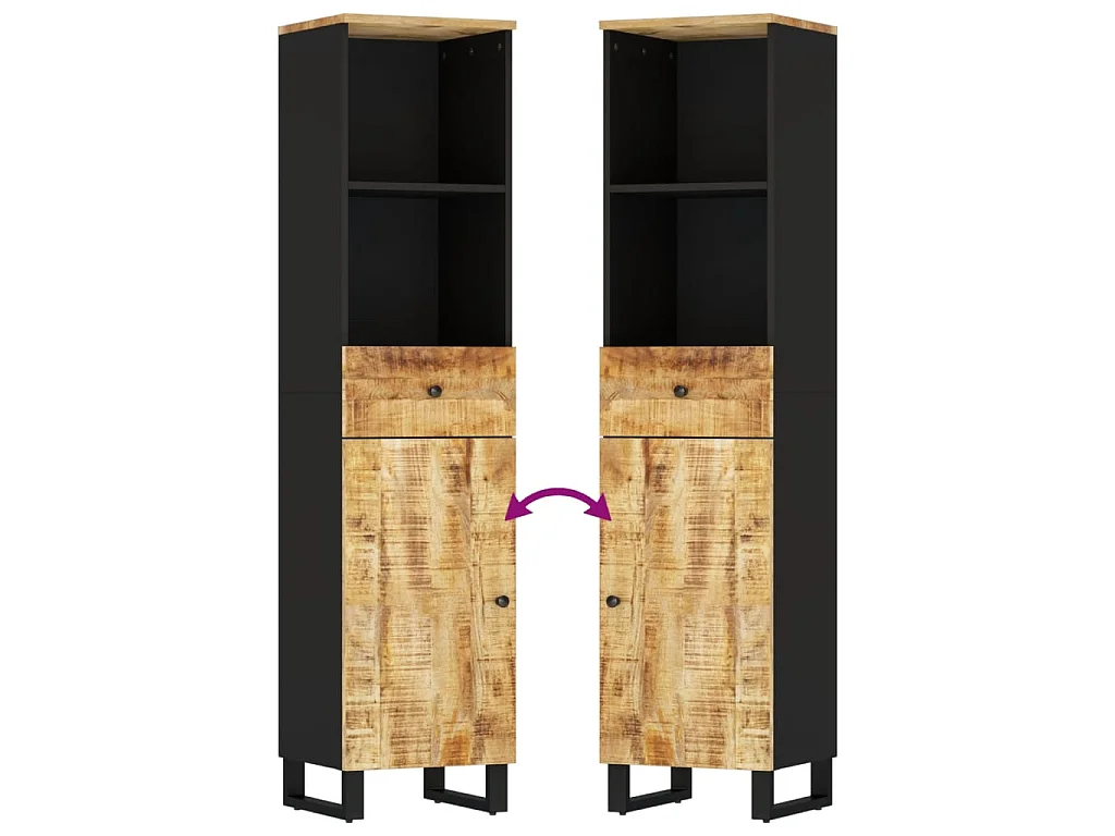 Mobile da Bagno 38x33x160 cm in Legno Massello di Mango