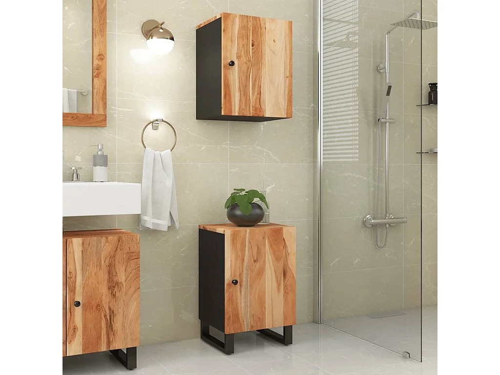 Mueble de baño madera maciza de acacia 38x33x58 cm