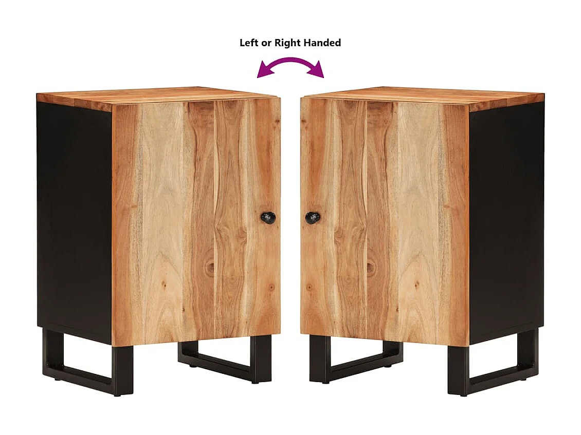 Mueble de baño madera maciza de acacia 38x33x58 cm