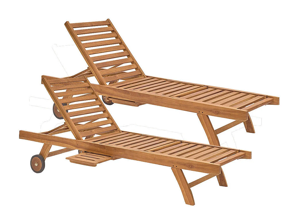 2 lettini prendisole in teak oliato