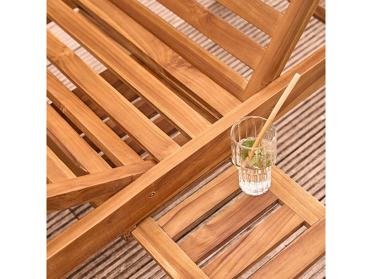 2 lettini prendisole in teak oliato