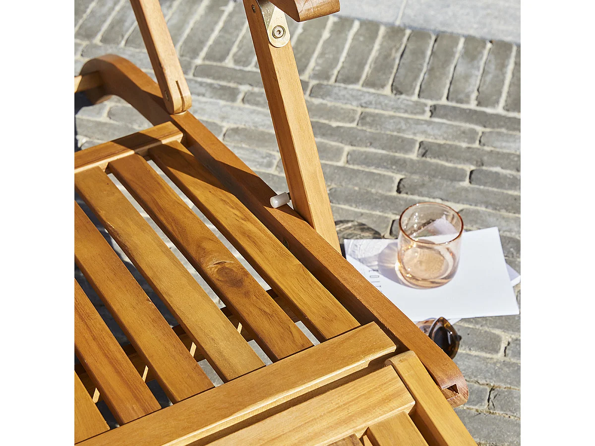 Bain de soleil en bois acacia massif