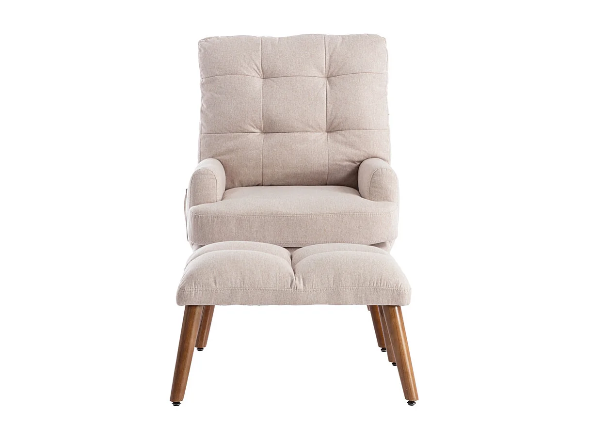 Vonvertibler Sessel mit Fußstütze und verstellbarer Rückenlehne – Beige