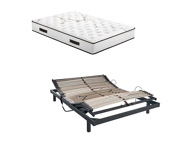 Ensemble relaxation S50 + Matelas Mousse Myriade - 5 zones - 140x190 - Gris