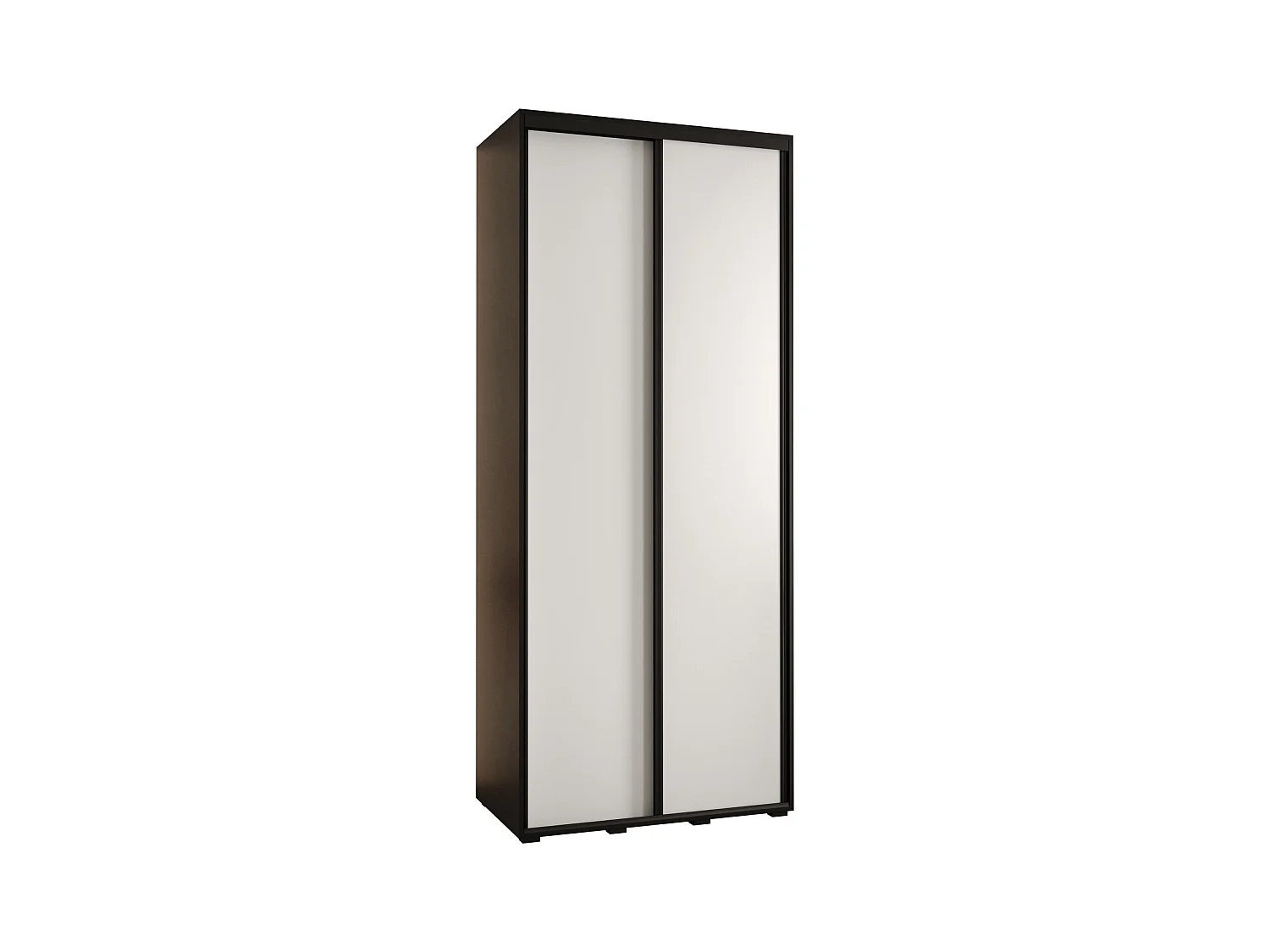 ARMOIRE DAVOS 1 À PORTES COULISSANTES 235,2/110/60 2 portes (Noir/Blanc/Noir)