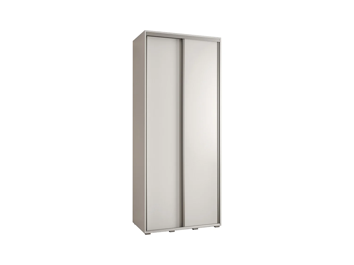 ARMOIRE DAVOS 1 À PORTES COULISSANTES 235,2/110/60 2 portes (Blanc/Blanc/Argent)