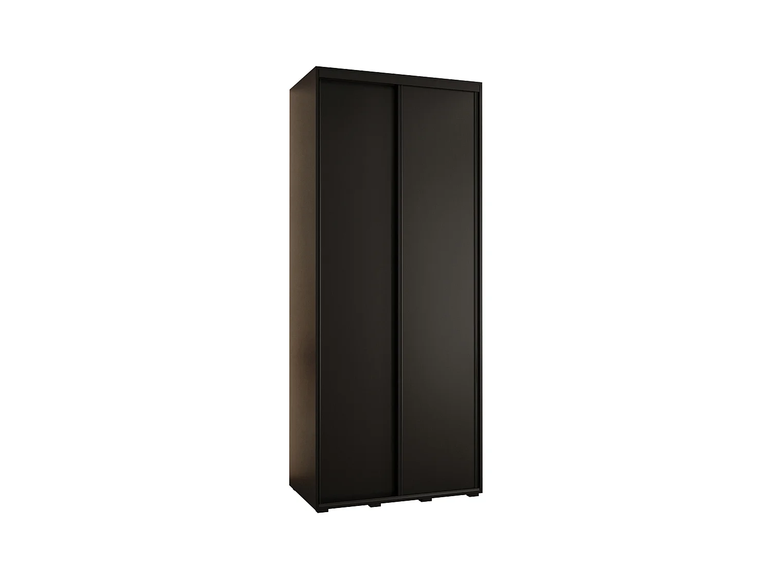 ARMOIRE DAVOS 1 À PORTES COULISSANTES 235,2/110/60 2 portes (Noir/Noir/Noir)
