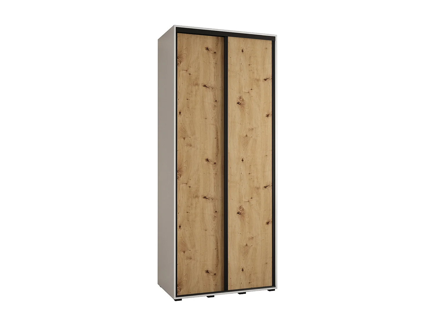 ARMOIRE DAVOS 1 À PORTES COULISSANTES 235,2/110/45 2 portes (Blanc/Artisan/Noir)