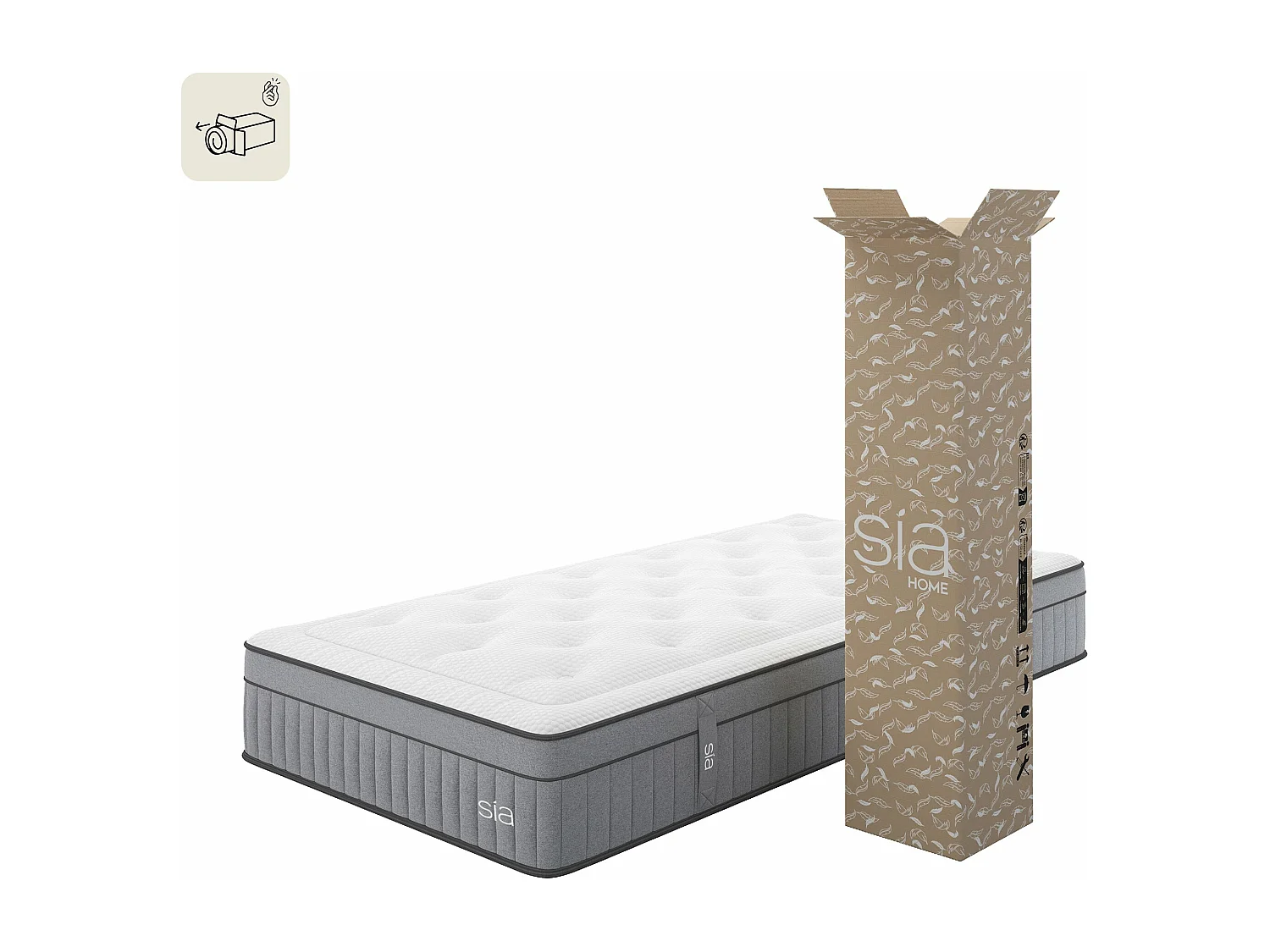 Matelas ressorts ensachés et mousse à mémoire de forme 90x200cm