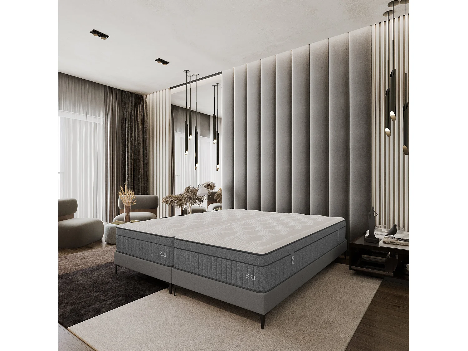 Matelas ressorts ensachés et mousse à mémoire de forme 90x200cm