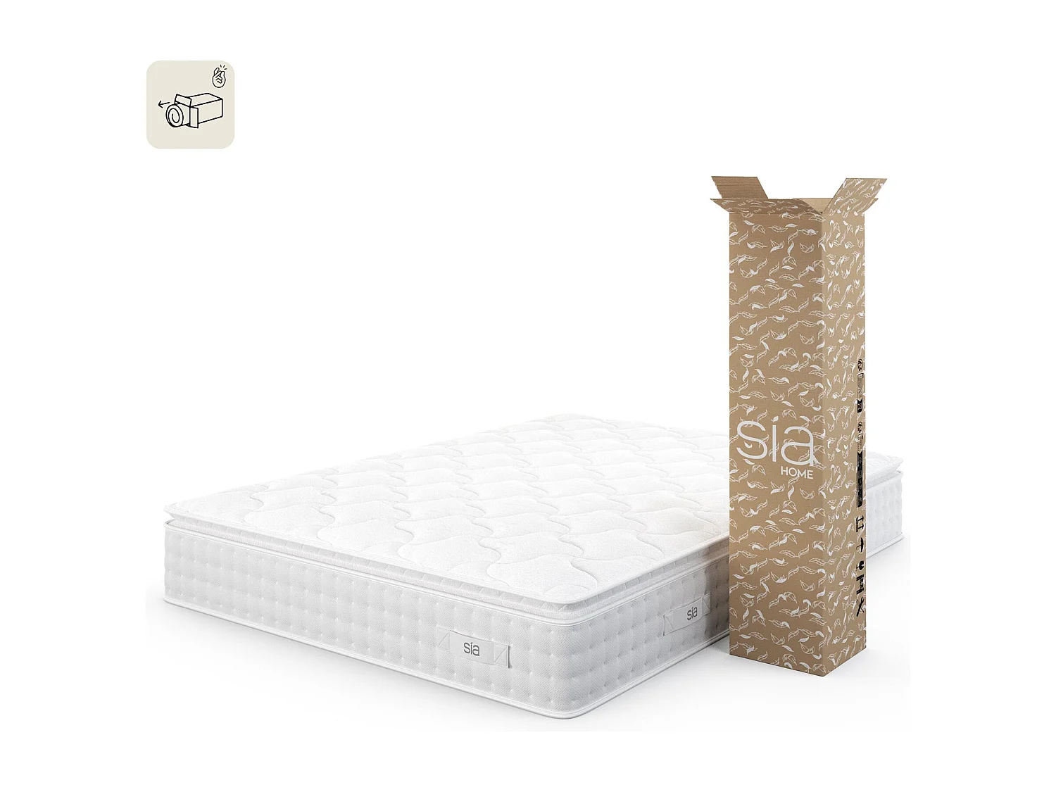 Matelas ressorts ensachés et mousse à mémoire de forme 160x200cm HYBRIDE PREMIUM CLOUD